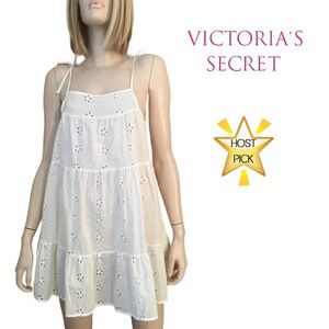 VICTORIA'S Secret Eyelet Coverup Dress Cotton Swimsuit Bathing Suit Beachy